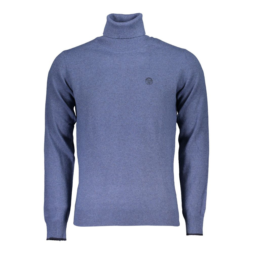 North Sails Elegant Blue Turtleneck Sweater with Embroidery North Sails