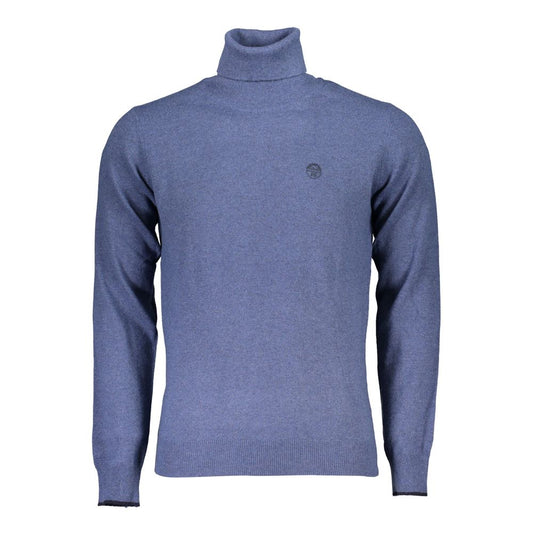 North Sails Elegant Blue Turtleneck Sweater with Embroidery North Sails