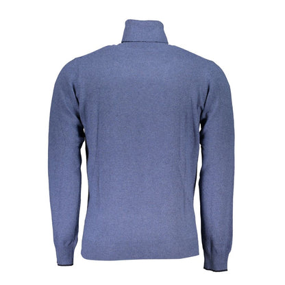 North Sails Elegant Blue Turtleneck Sweater with Embroidery North Sails