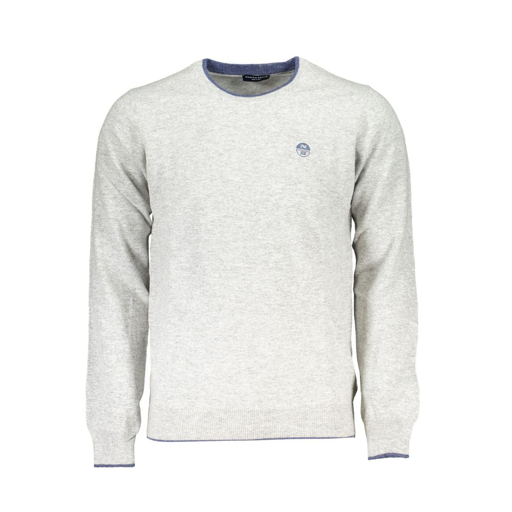 North Sails Gray Crew Neck Sweater with Contrast Details North Sails