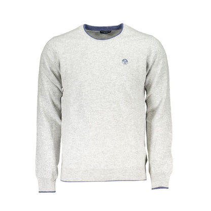 North Sails Gray Crew Neck Sweater with Contrast Details North Sails