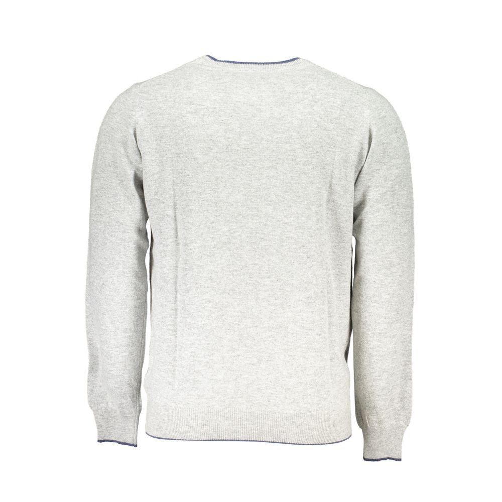 North Sails Gray Crew Neck Sweater with Contrast Details North Sails