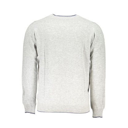 North Sails Gray Crew Neck Sweater with Contrast Details North Sails