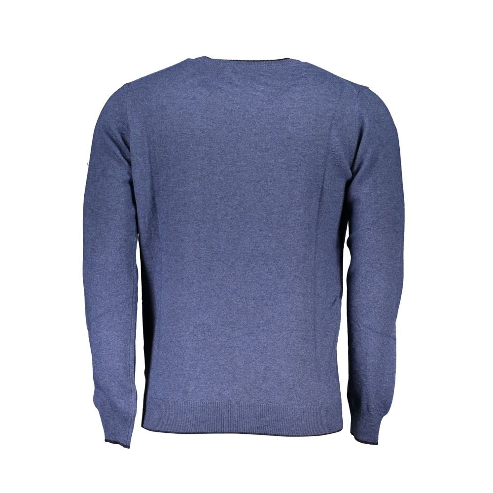 North Sails Blue Crew Neck Sweater with Embroidery Detail North Sails