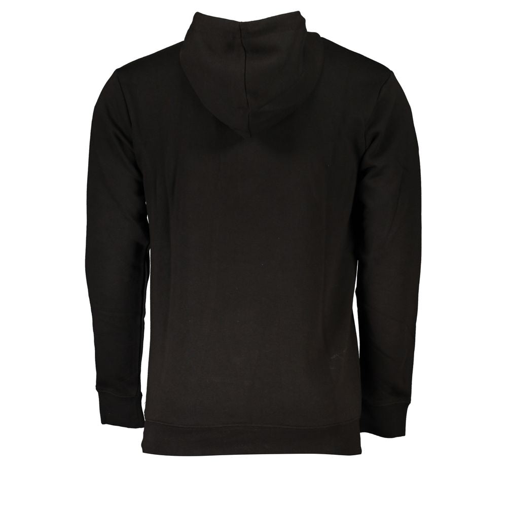 Cavalli Class Sleek Black Hooded Sweatshirt with Logo Cavalli Class