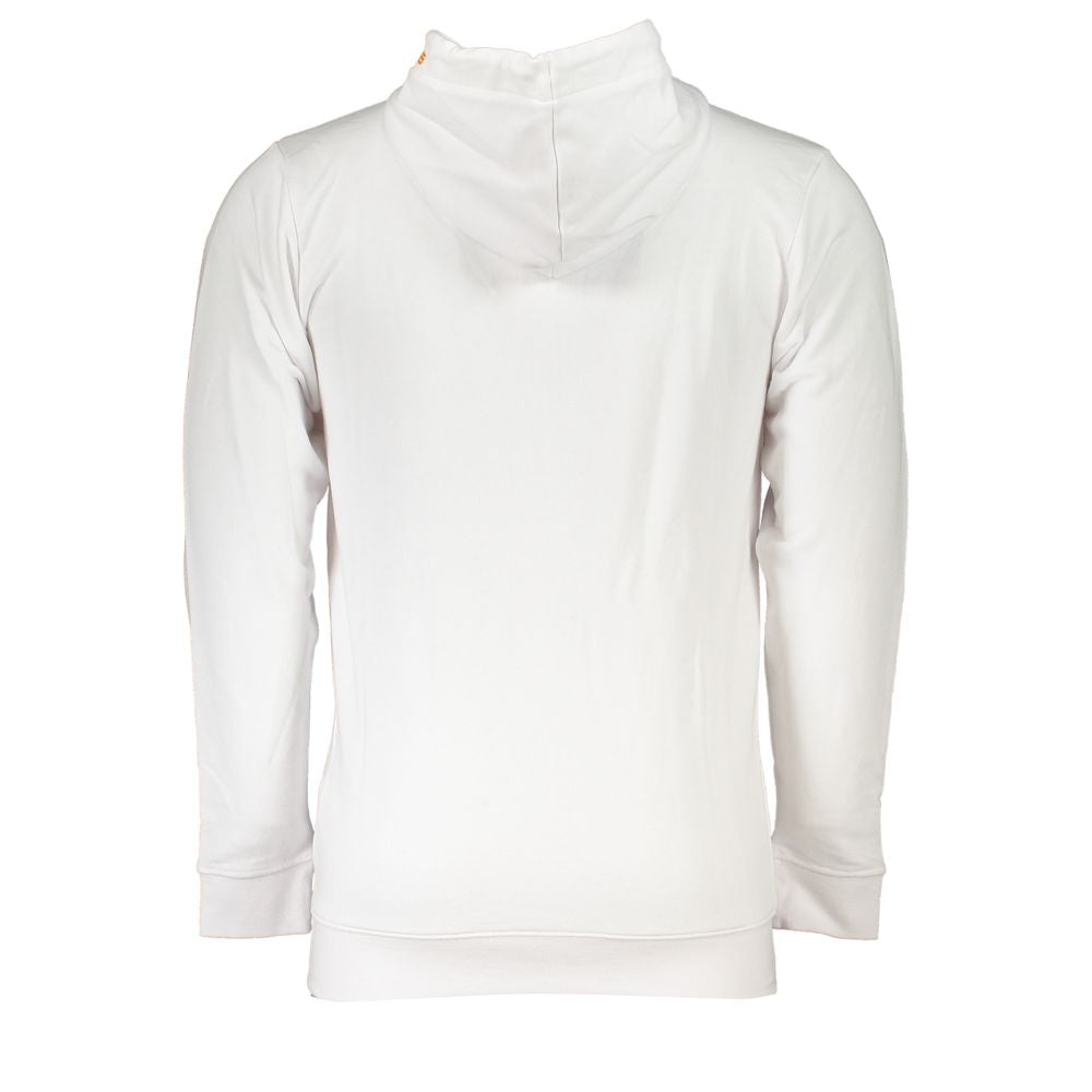 Cavalli Class Sleek White Designer Hoodie with Zip Detail Cavalli Class