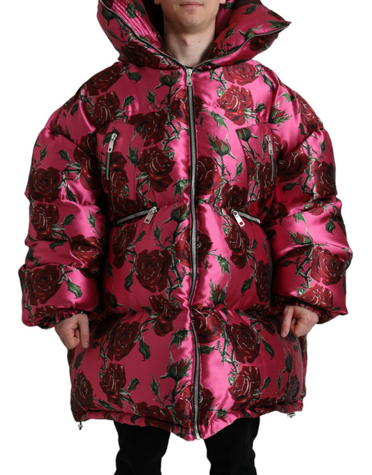 Dolce & Gabbana Elegant Rose Print Quilted Jacket Dolce & Gabbana