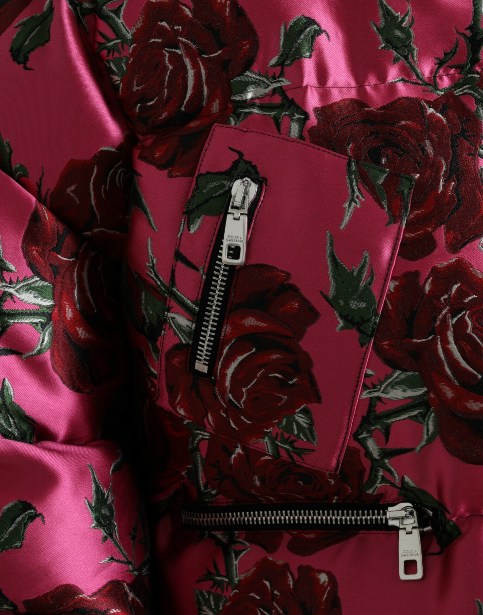 Dolce & Gabbana Elegant Rose Print Quilted Jacket