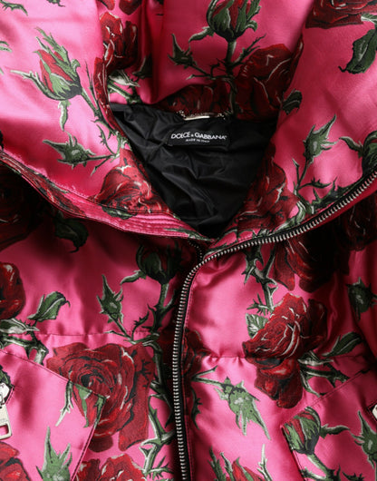 Dolce & Gabbana Elegant Rose Print Quilted Jacket Dolce & Gabbana