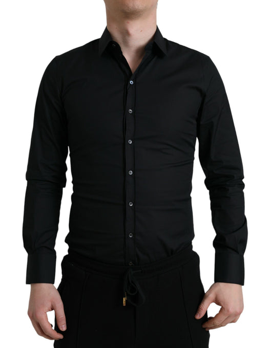 Dolce & Gabbana Elegant Black Slim Fit Italian Dress Shirt Dolce & Gabbana