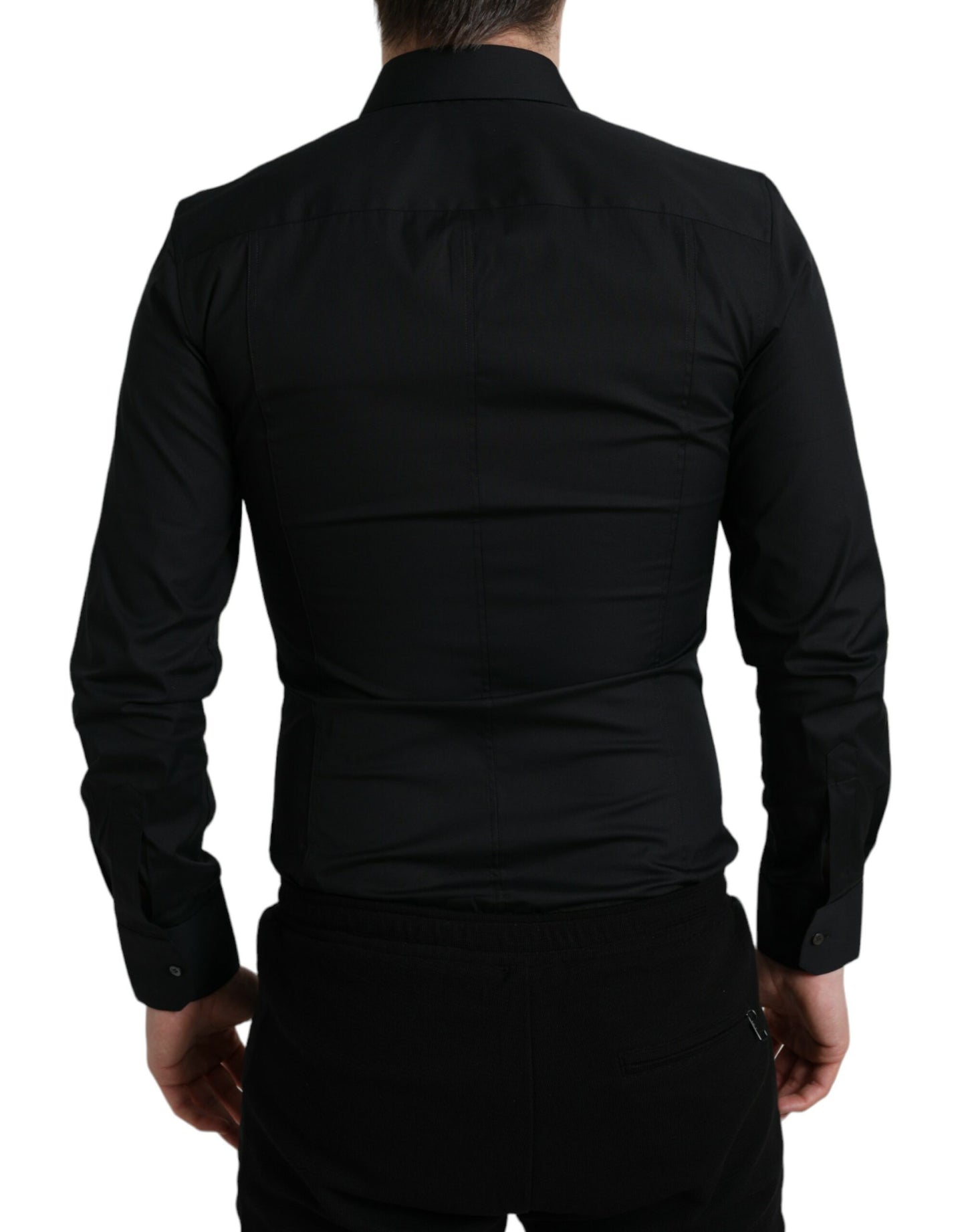 Dolce & Gabbana Elegant Black Slim Fit Italian Dress Shirt Dolce & Gabbana