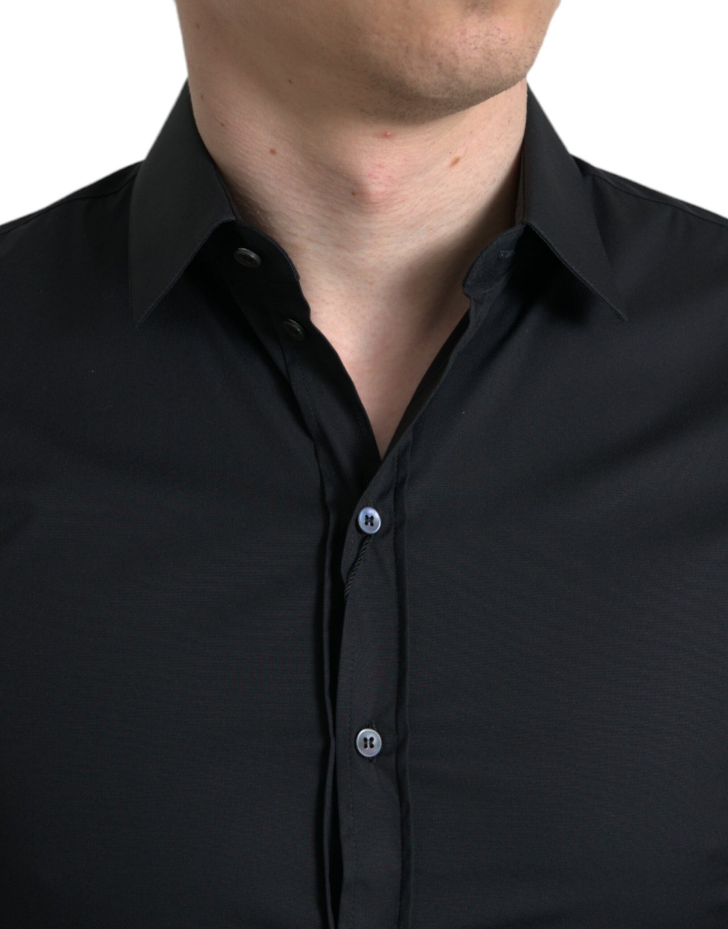 Dolce & Gabbana Elegant Black Slim Fit Italian Dress Shirt Dolce & Gabbana