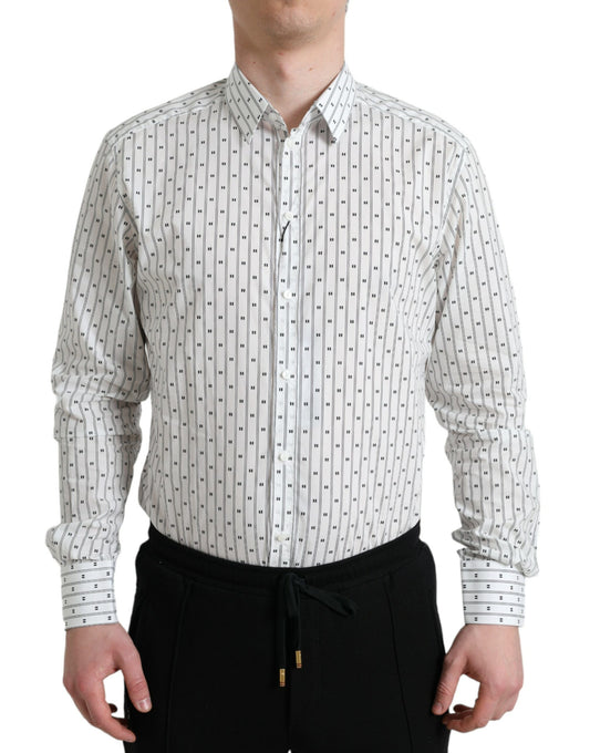 Dolce & Gabbana Elegant White Cotton Slim Fit Dress Shirt Dolce & Gabbana