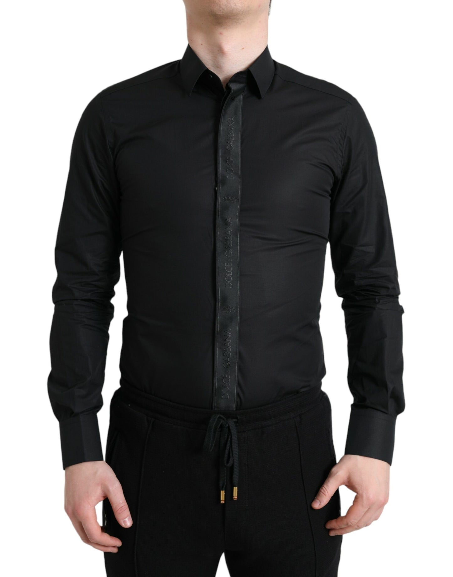 Dolce & Gabbana Elegant Black Slim Fit Dress Shirt Dolce & Gabbana