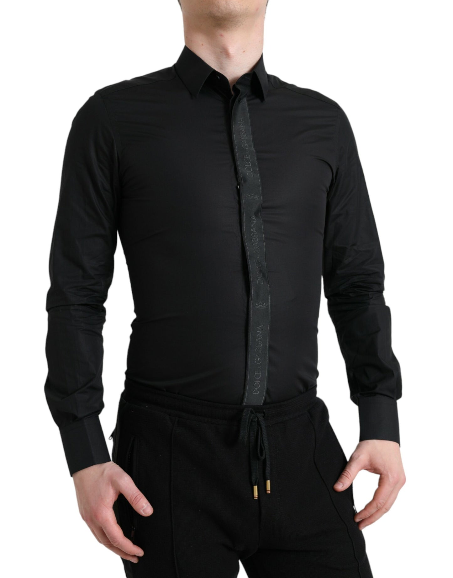 Dolce & Gabbana Elegant Black Slim Fit Dress Shirt Dolce & Gabbana