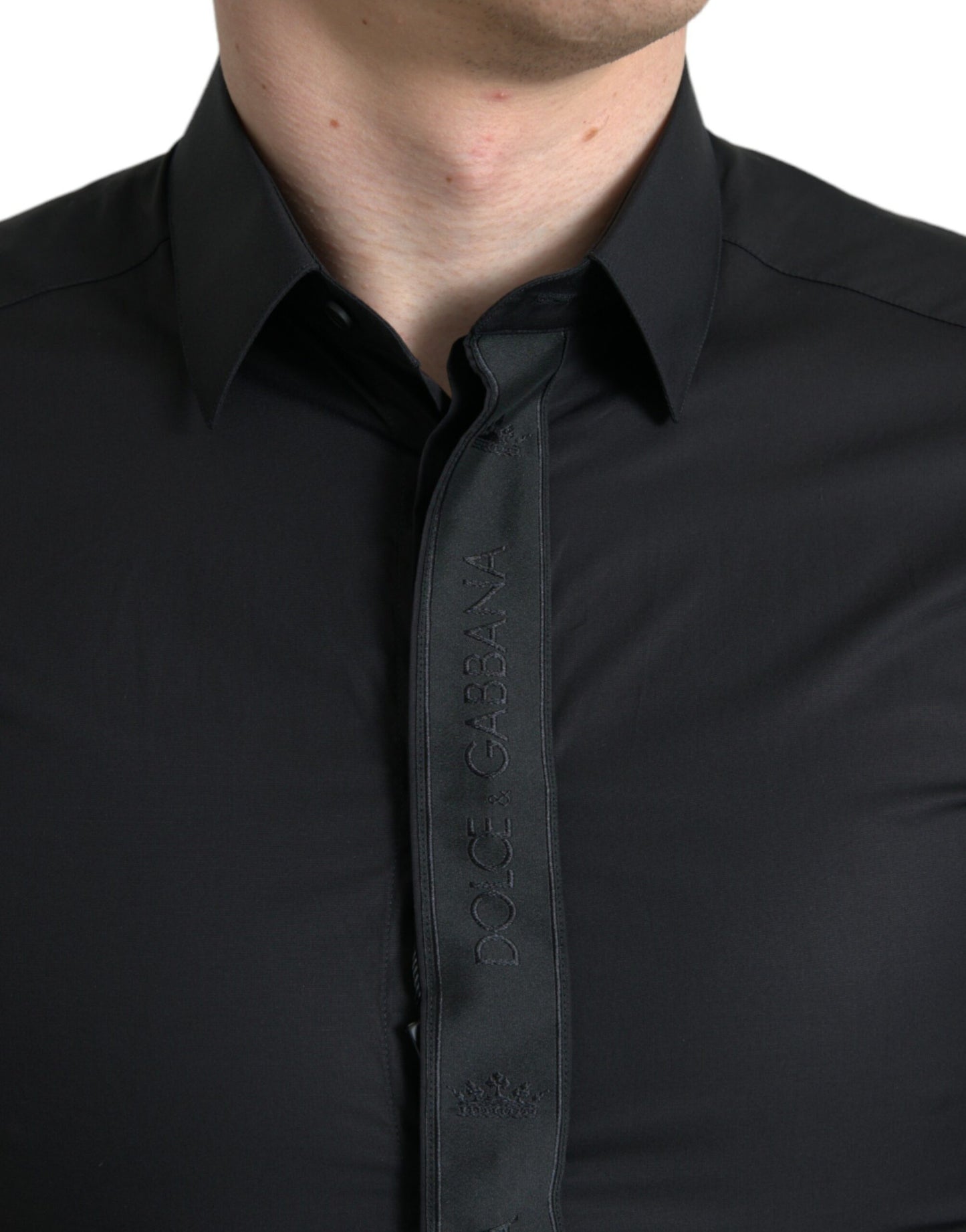 Dolce & Gabbana Elegant Black Slim Fit Dress Shirt Dolce & Gabbana