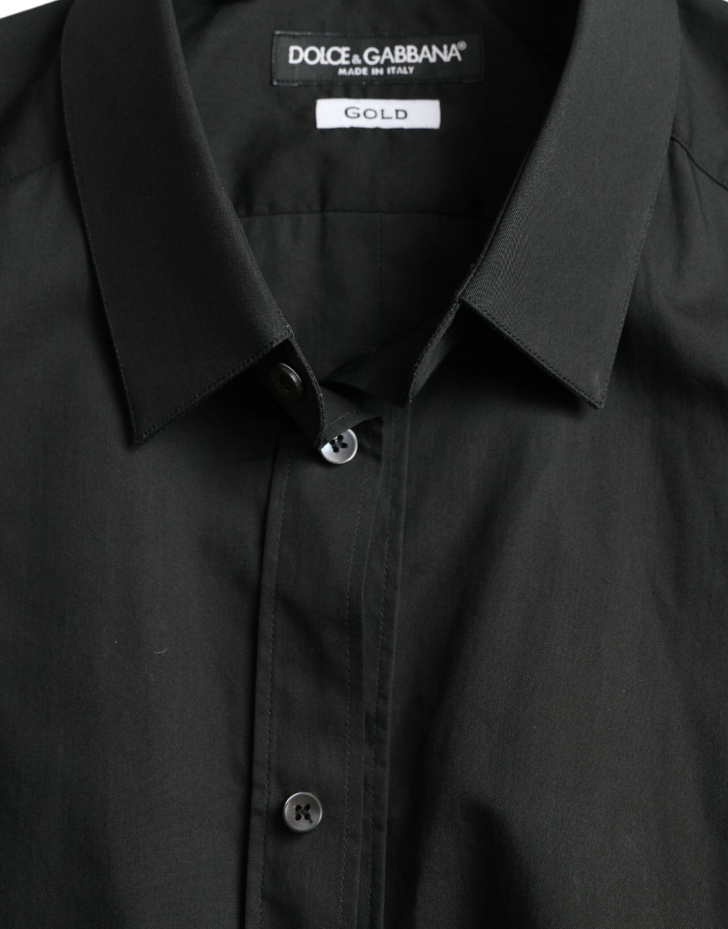 Dolce & Gabbana Elegant Slim Black Silk Blend Dress Shirt Dolce & Gabbana