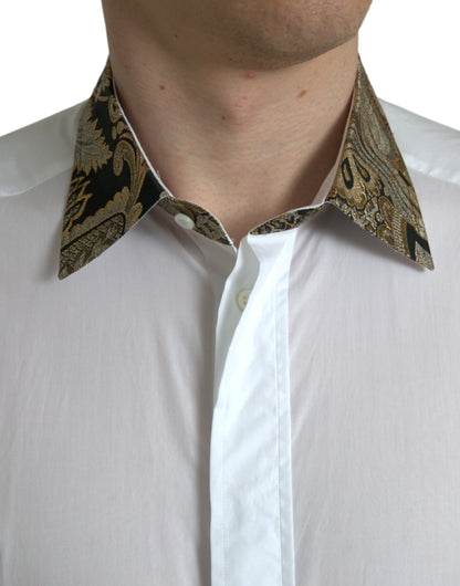 Dolce & Gabbana Elegant Gold Detail Dress Shirt Dolce & Gabbana