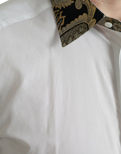 Dolce & Gabbana Elegant Gold Detail Dress Shirt Dolce & Gabbana