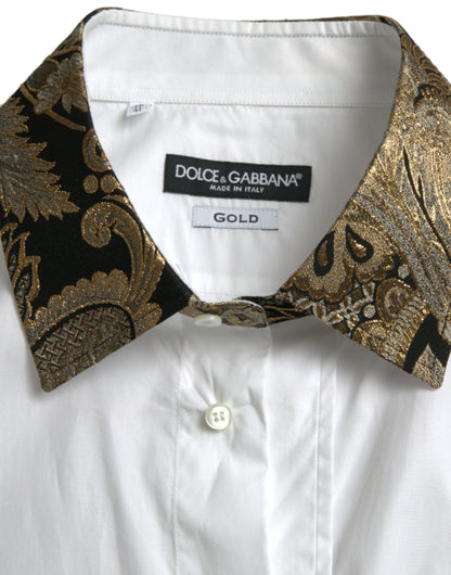 Dolce & Gabbana Elegant Gold Detail Dress Shirt Dolce & Gabbana