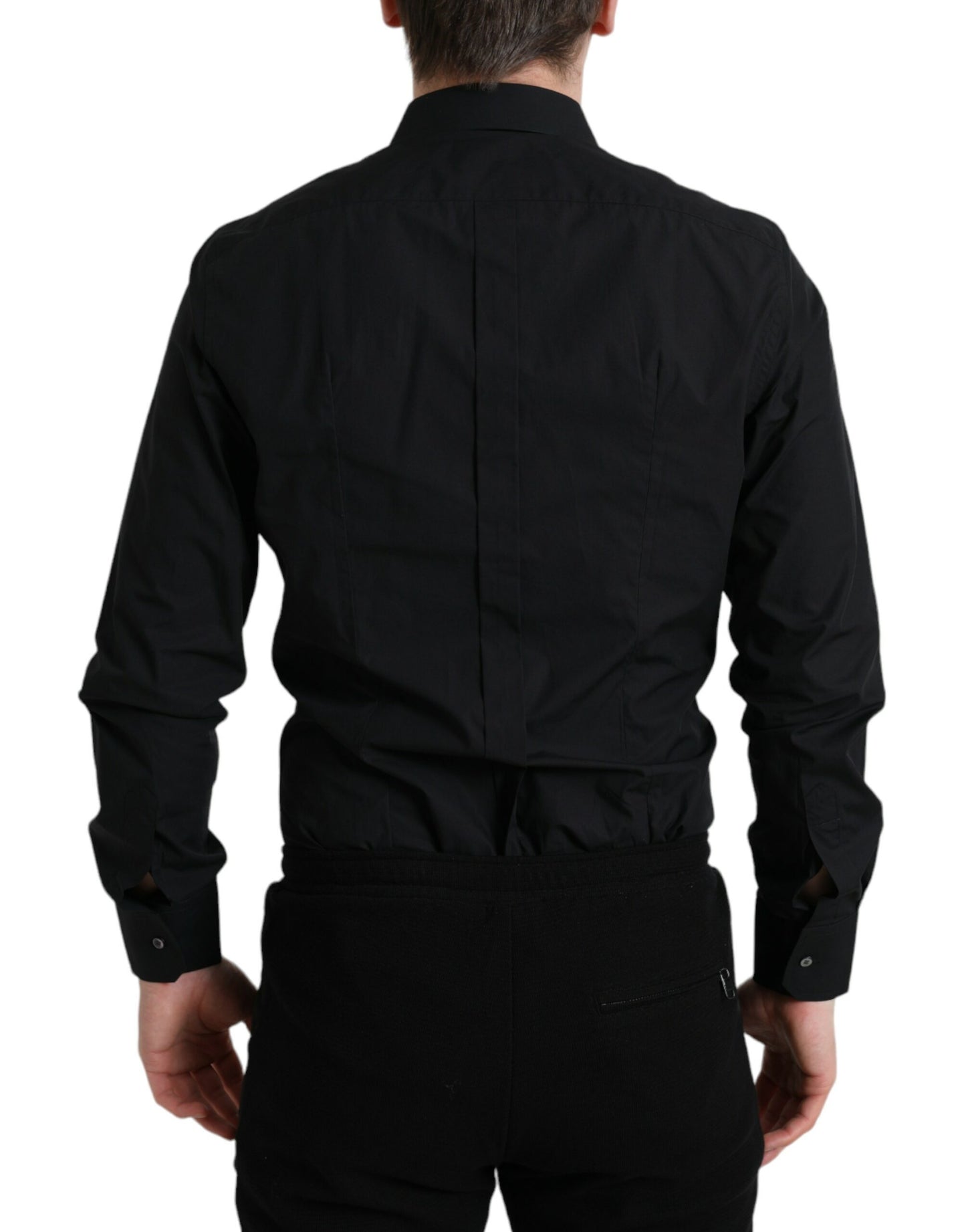 Dolce & Gabbana Sleek Black Slim Fit Italian Dress Shirt Dolce & Gabbana