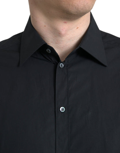 Dolce & Gabbana Sleek Black Slim Fit Italian Dress Shirt Dolce & Gabbana