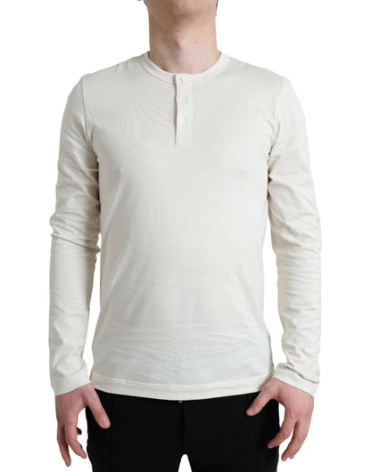 Dolce & Gabbana Elegant Off White Cotton Sweater Dolce & Gabbana