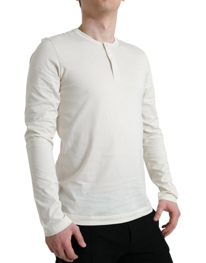 Dolce & Gabbana Elegant Off White Cotton Sweater Dolce & Gabbana