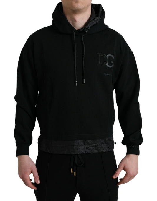 Dolce & Gabbana Elegant Black Hooded Pullover Sweater Dolce & Gabbana