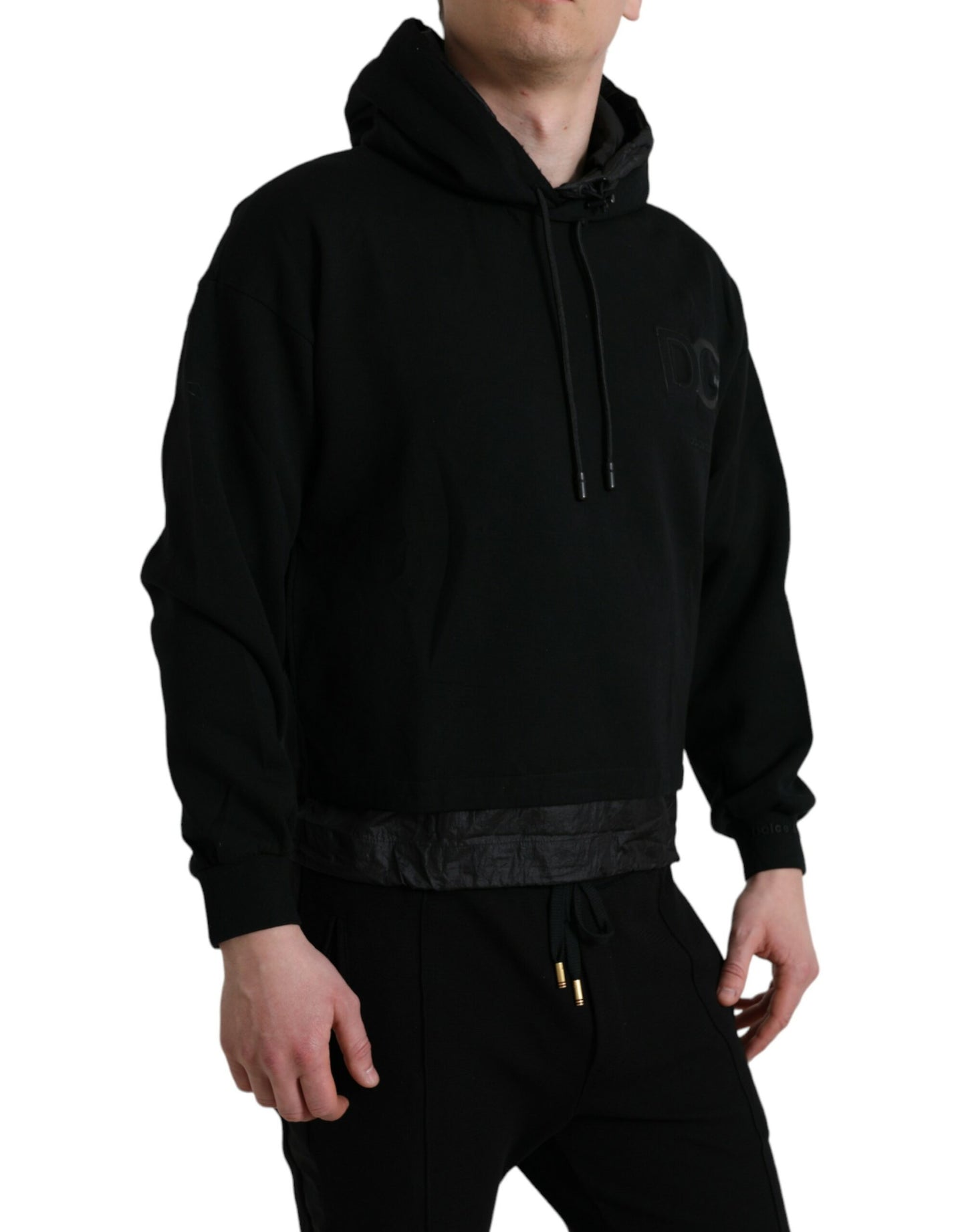 Dolce & Gabbana Elegant Black Hooded Pullover Sweater Dolce & Gabbana