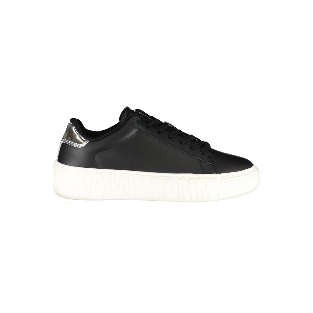 Tommy Hilfiger Black Leather Women Sneaker