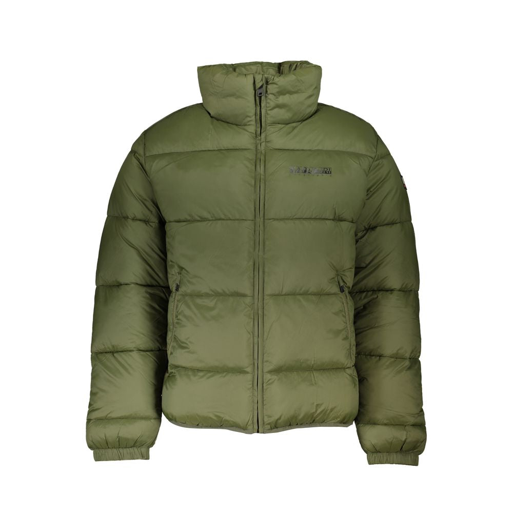 Napapijri Eco-Conscious Green Jacket with Logo Detail Napapijri