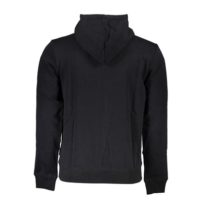 Napapijri Sleek Hooded Fleece Sweatshirt in Black Napapijri