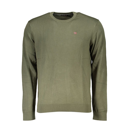 Napapijri Classic Green Crew Neck Cotton Sweater Napapijri