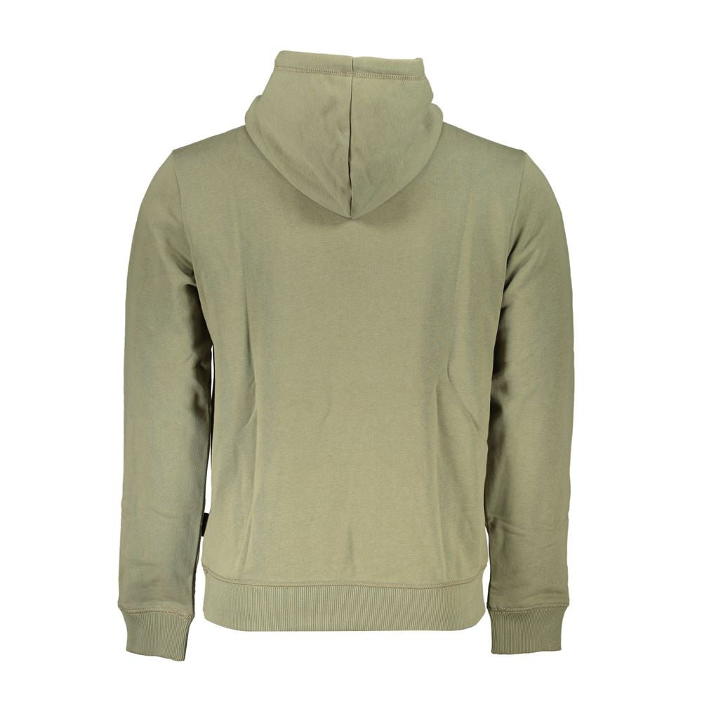 Napapijri Green Fleece Hooded Sweatshirt with Logo Napapijri