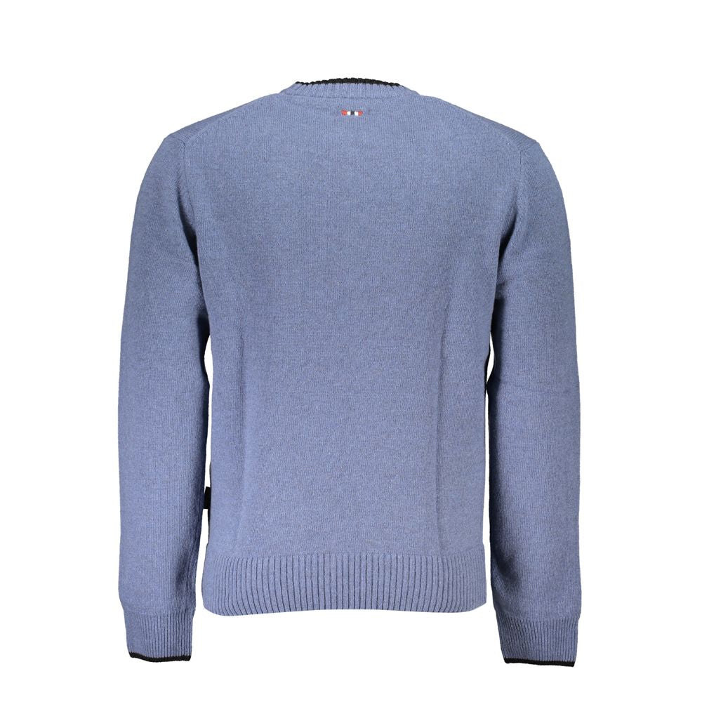 Napapijri Blue Crew Neck Embroidered Sweater Napapijri