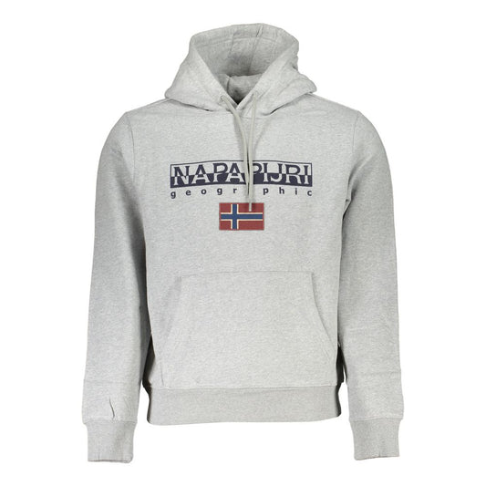 Napapijri Chic Gray Hooded Fleece Sweatshirt Napapijri