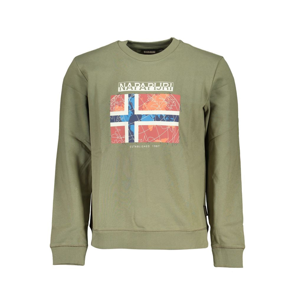 Napapijri Chic Green Crew Neck Fleece Sweatshirt Napapijri