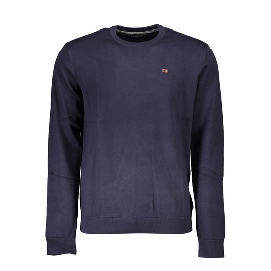 Napapijri Classic Blue Crew Neck Cotton Sweater Napapijri