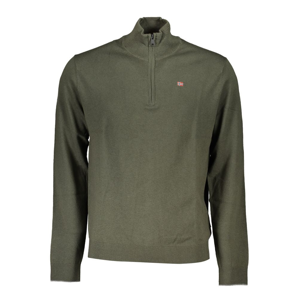 Napapijri Elegant Half-Zip Green Sweater Napapijri