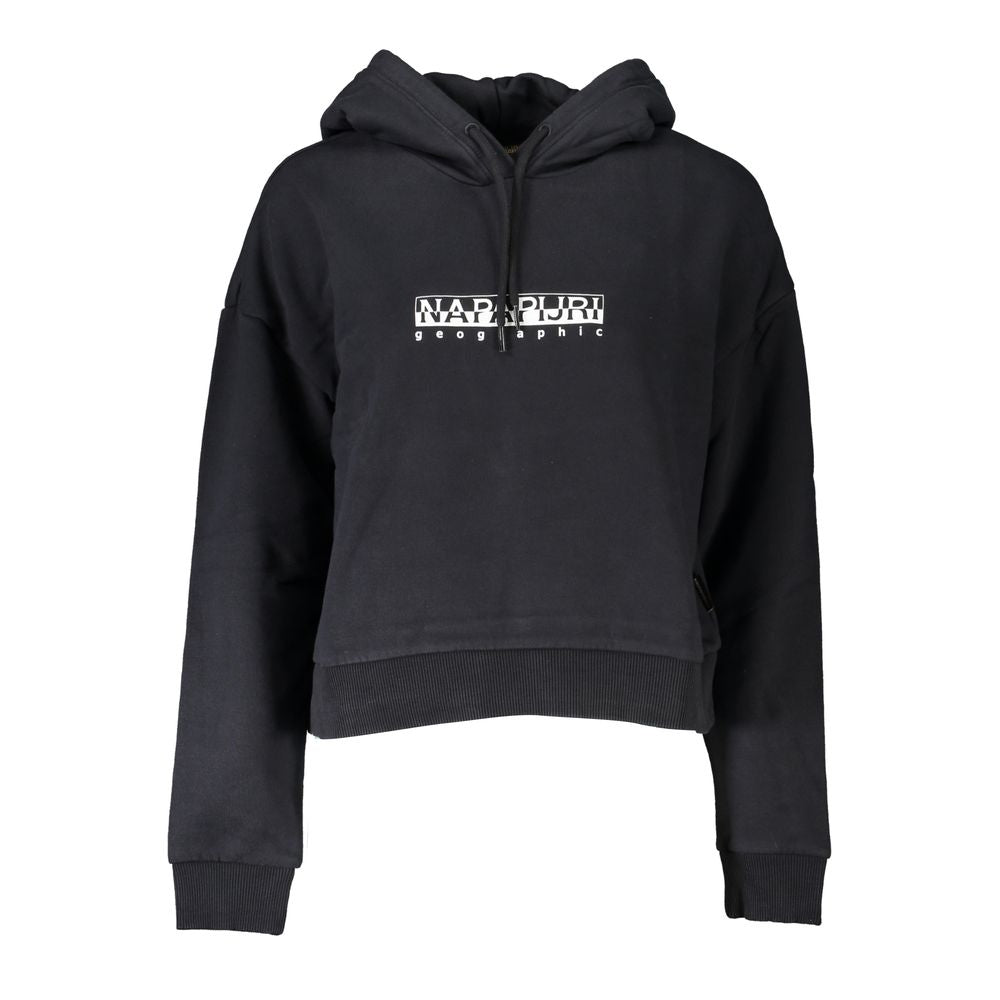 Napapijri Chic Black Fleece Hooded Sweatshirt Napapijri