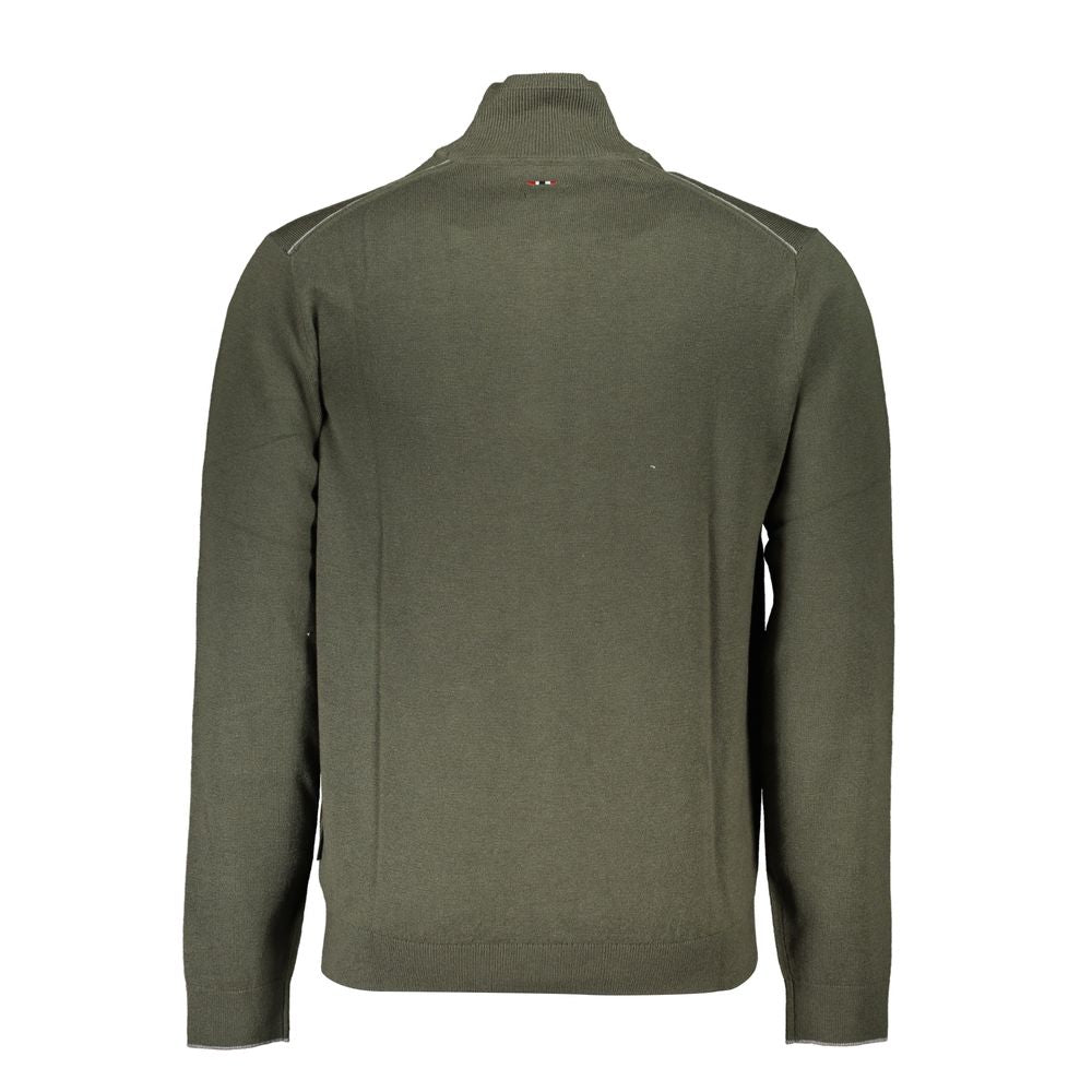 Napapijri Elegant Half-Zip Green Sweater Napapijri