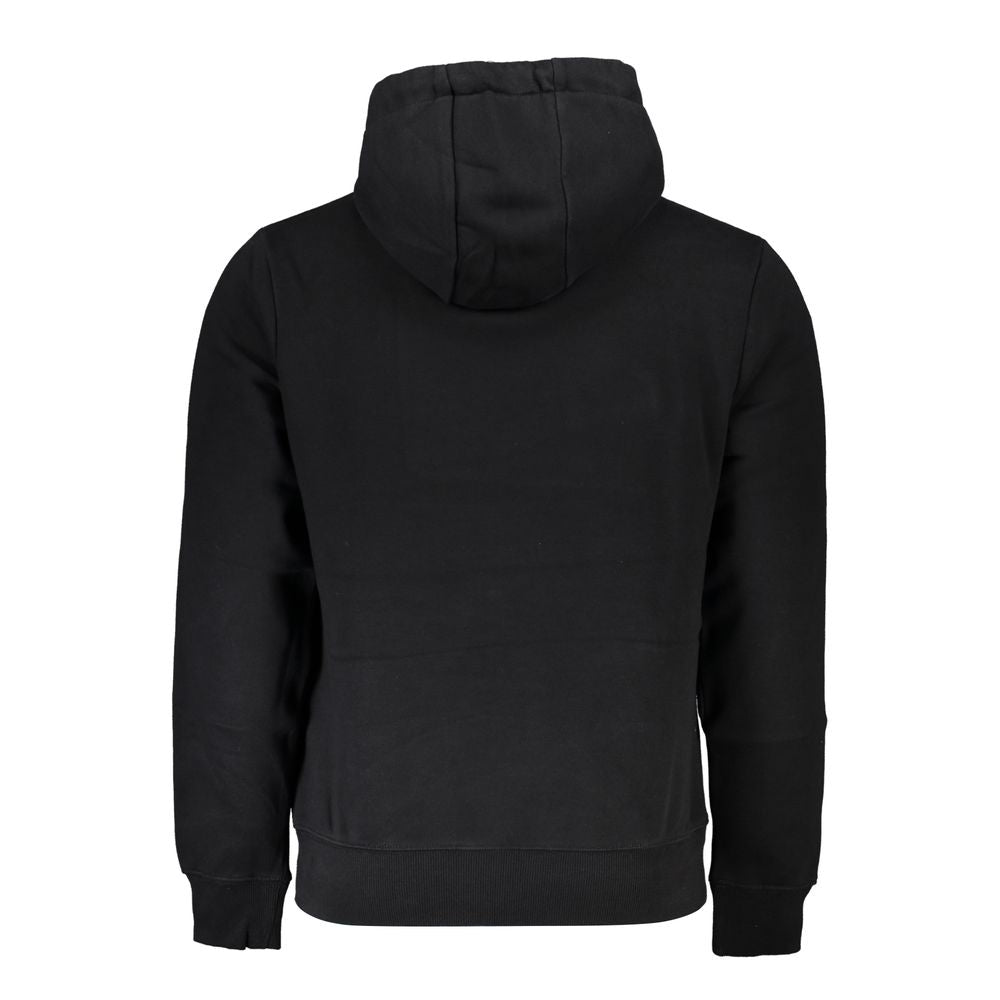 Napapijri Sleek Black Hooded Sweatshirt with Logo Napapijri