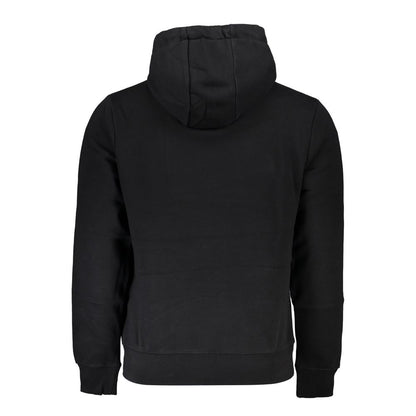 Napapijri Sleek Black Hooded Sweatshirt with Logo Napapijri