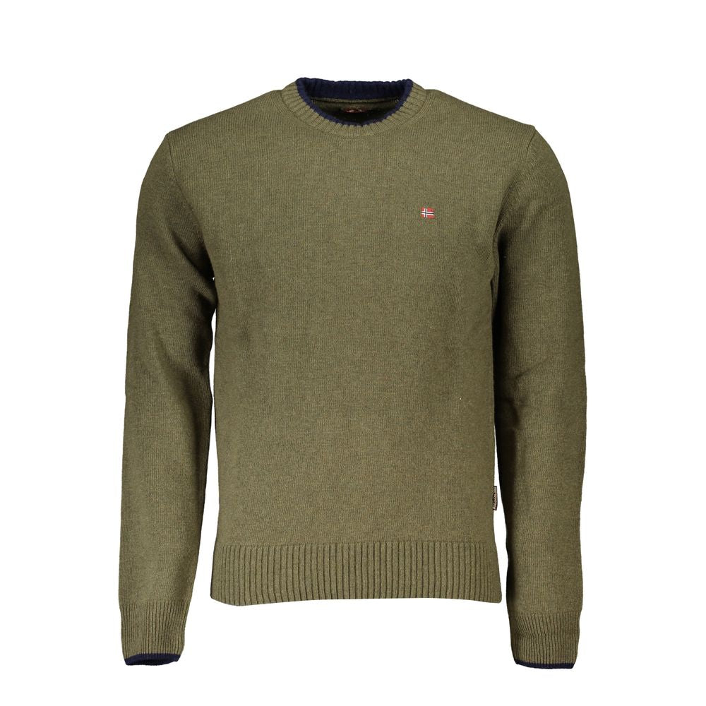 Napapijri Elegant Crew Neck Green Sweater Napapijri