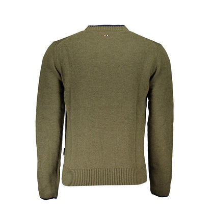 Napapijri Elegant Crew Neck Green Sweater Napapijri