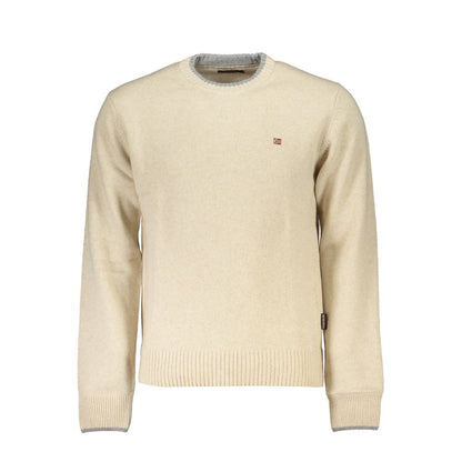 Napapijri Beige Crew Neck Embroidered Sweater Napapijri