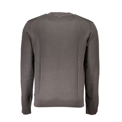 Napapijri Classic Gray Crew Neck Cotton Sweater Napapijri