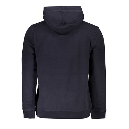 Napapijri Chic Blue Fleece Hooded Sweatshirt with Embroidery Napapijri