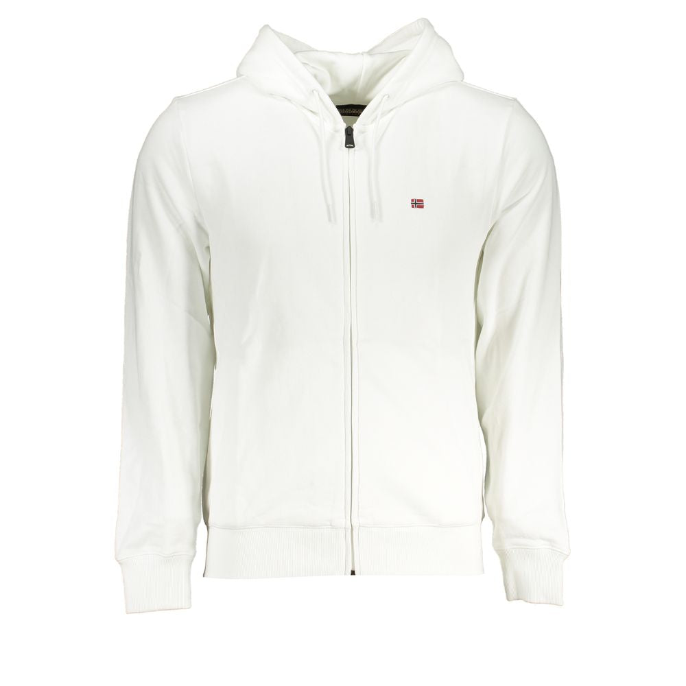 Napapijri Elegant White Cotton Hooded Sweatshirt Napapijri